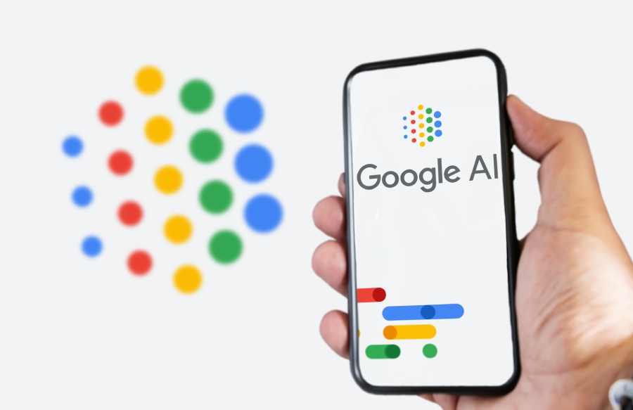 Usuario muestra un móvil con la IA de Google en su pantalla